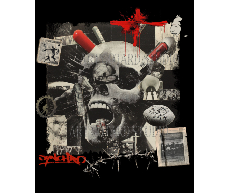 Koszulka Dada Krzyk collage ,100% bawełna luźna koszulka, t-shirt